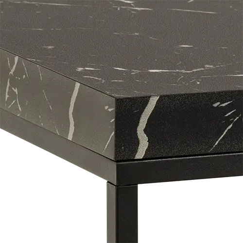 ALFA 2, stolek konferenční 60x60x45cm, černý lak / černý mramor