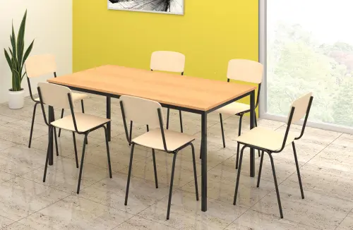 JPT 120 Jídelní stůl 1200 x 800 mm, deska olše jantar / podnož černá