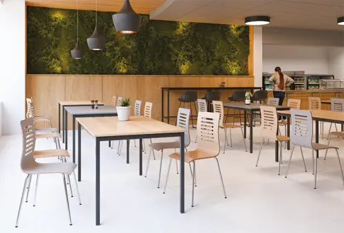 JPT 180 Jídelní stůl 1800 x 800 mm, deska buk royal / podnož stříbrná