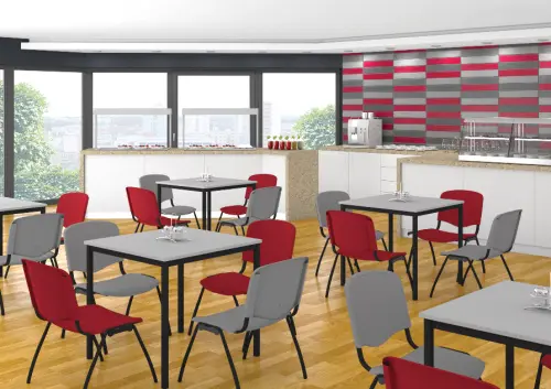 JPT 180 Jídelní stůl 1800 x 800 mm, deska třešeň šumavská / podnož stříbrná