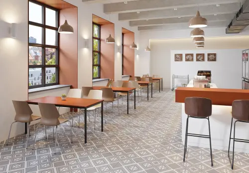 JSB 140N Jídelní stůl 1394 x 800 mm, deska cihlově červená / podnož černá