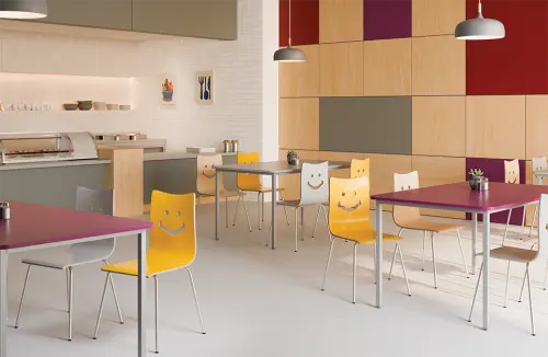 SMILE jídelní židle žlutá, kostra nerez